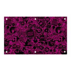 Pink And Black Logo Illustration Banner And Sign 5  X 3 