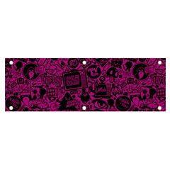 Pink And Black Logo Illustration Banner And Sign 6  X 2 