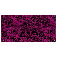 Pink And Black Logo Illustration Banner And Sign 8  X 4 