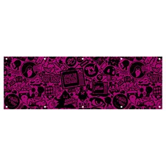 Pink And Black Logo Illustration Banner And Sign 12  X 4  by danenraven