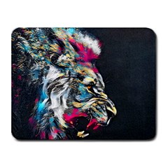 Angry Male Lion Roar Small Mousepad by danenraven