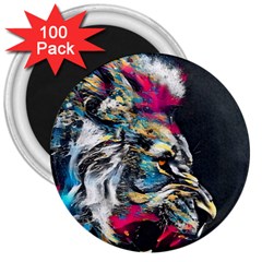 Angry Male Lion Roar 3  Magnets (100 Pack) by danenraven