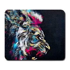 Angry Male Lion Roar Large Mousepad by danenraven