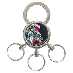 Angry Male Lion Roar 3-ring Key Chain by danenraven