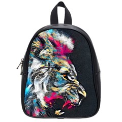 Angry Male Lion Roar School Bag (small) by danenraven