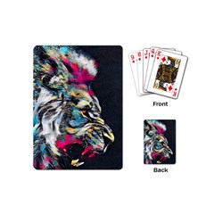 Angry Male Lion Roar Playing Cards Single Design (mini) by danenraven