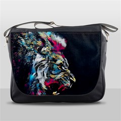 Angry Male Lion Roar Messenger Bag by danenraven