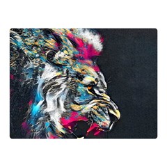 Angry Male Lion Roar Double Sided Flano Blanket (mini)  by danenraven