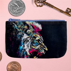 Angry Male Lion Roar Large Coin Purse by danenraven