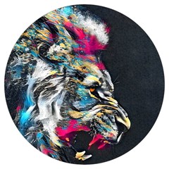 Angry Male Lion Roar Round Trivet by danenraven