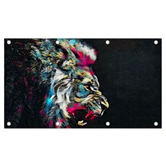 Angry Male Lion Roar Banner And Sign 7  X 4 