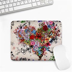 Multicolored Floral Digital Wallpaper Abstract Flowers Heart Free Download Small Mousepad by danenraven