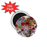 Multicolored Floral Digital Wallpaper Abstract Flowers Heart Free Download 1.75  Magnets (100 pack)  Front