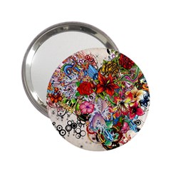 Multicolored Floral Digital Wallpaper Abstract Flowers Heart Free Download 2 25  Handbag Mirrors by danenraven