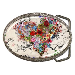 Multicolored Floral Digital Wallpaper Abstract Flowers Heart Free Download Belt Buckles by danenraven