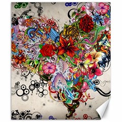 Multicolored Floral Digital Wallpaper Abstract Flowers Heart Free Download Canvas 20  X 24  by danenraven