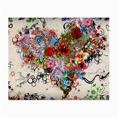 Multicolored Floral Digital Wallpaper Abstract Flowers Heart Free Download Small Glasses Cloth (2 Sides) by danenraven