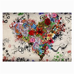 Multicolored Floral Digital Wallpaper Abstract Flowers Heart Free Download Large Glasses Cloth (2 Sides) by danenraven