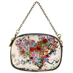 Multicolored Floral Digital Wallpaper Abstract Flowers Heart Free Download Chain Purse (One Side) Front