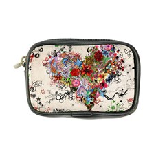 Multicolored Floral Digital Wallpaper Abstract Flowers Heart Free Download Coin Purse by danenraven