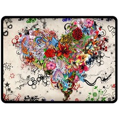 Multicolored Floral Digital Wallpaper Abstract Flowers Heart Free Download Fleece Blanket (large)  by danenraven