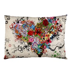 Multicolored Floral Digital Wallpaper Abstract Flowers Heart Free Download Pillow Case (two Sides) by danenraven