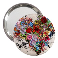 Multicolored Floral Digital Wallpaper Abstract Flowers Heart Free Download 3  Handbag Mirrors by danenraven