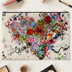 Multicolored Floral Digital Wallpaper Abstract Flowers Heart Free Download Cosmetic Bag (XXXL) Back