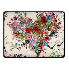 Multicolored Floral Digital Wallpaper Abstract Flowers Heart Free Download Double Sided Fleece Blanket (small)  by danenraven