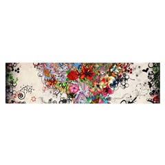 Multicolored Floral Digital Wallpaper Abstract Flowers Heart Free Download Oblong Satin Scarf (16  X 60 ) by danenraven