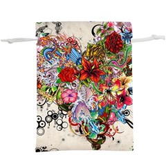 Multicolored Floral Digital Wallpaper Abstract Flowers Heart Free Download Lightweight Drawstring Pouch (xl) by danenraven