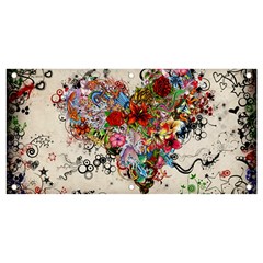 Multicolored Floral Digital Wallpaper Abstract Flowers Heart Free Download Banner And Sign 4  X 2 