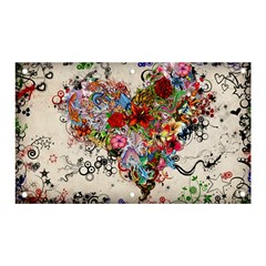 Multicolored Floral Digital Wallpaper Abstract Flowers Heart Free Download Banner And Sign 5  X 3  by danenraven