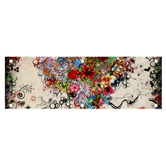 Multicolored Floral Digital Wallpaper Abstract Flowers Heart Free Download Banner And Sign 6  X 2  by danenraven