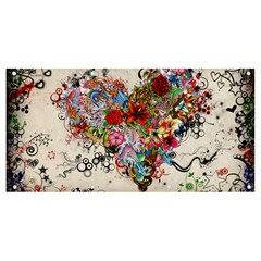 Multicolored Floral Digital Wallpaper Abstract Flowers Heart Free Download Banner And Sign 8  X 4 