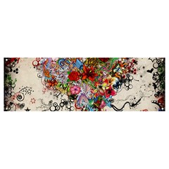 Multicolored Floral Digital Wallpaper Abstract Flowers Heart Free Download Banner And Sign 12  X 4  by danenraven