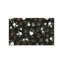 Black And White Floral Textile Digital Art Abstract Pattern Sticker (rectangular)