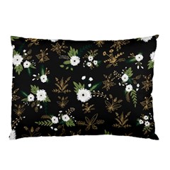 Black And White Floral Textile Digital Art Abstract Pattern Pillow Case (two Sides) by danenraven