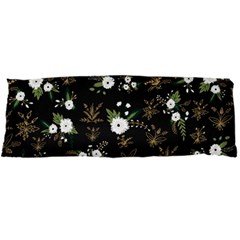 Black And White Floral Textile Digital Art Abstract Pattern Body Pillow Case Dakimakura (two Sides) by danenraven