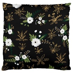 Black And White Floral Textile Digital Art Abstract Pattern Standard Flano Cushion Case (one Side) by danenraven