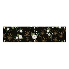 Black And White Floral Textile Digital Art Abstract Pattern Banner And Sign 4  X 1 