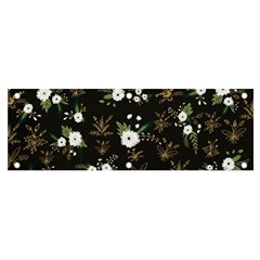 Black And White Floral Textile Digital Art Abstract Pattern Banner And Sign 6  X 2 