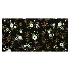 Black And White Floral Textile Digital Art Abstract Pattern Banner And Sign 6  X 3 