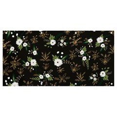 Black And White Floral Textile Digital Art Abstract Pattern Banner And Sign 8  X 4 