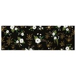 Black And White Floral Textile Digital Art Abstract Pattern Banner and Sign 9  x 3  Front