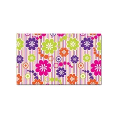 Multicolored Floral Wallpaper Pattern Background Texture Surface Sticker (rectangular)