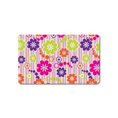 Multicolored Floral Wallpaper Pattern Background Texture Surface Magnet (name Card)