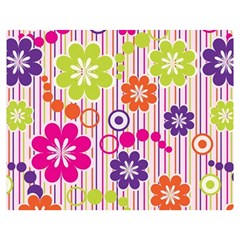 Multicolored Floral Wallpaper Pattern Background Texture Surface Double Sided Flano Blanket (medium)  by danenraven