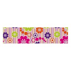 Multicolored Floral Wallpaper Pattern Background Texture Surface Banner And Sign 4  X 1 