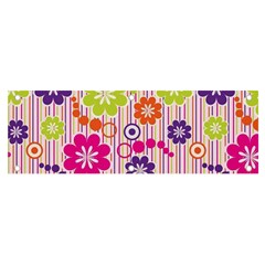 Multicolored Floral Wallpaper Pattern Background Texture Surface Banner And Sign 6  X 2 